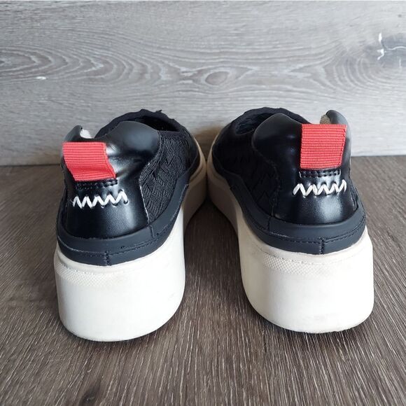 Franco Sarto Franco Lin 2 Platform Slip on Sneaker Shoes Black Mesh Weave 9 - Picture 5 of 10